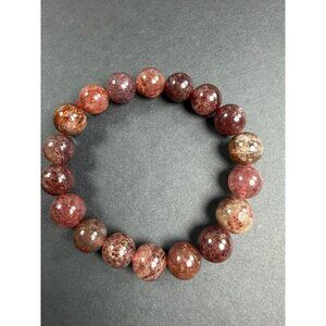 Natural Strawberry Quartz Stretch Bracelet 11mm Beads Stone Crystal 6.5" Purple